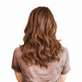 Realistic Back View Of Woman With Wavy Brown Hair