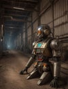 mechtorian rusty retrobot Royalty Free Stock Photo