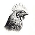 Hyperrealistic Ink Drawing Of A Dignified Rooster Face