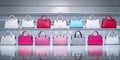 hyperrealistic luxury walk-in closet full of designer bags