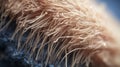 Hyperrealistic Macro Art: Fungus Closeup With Hairs - Dusty Piles And Beige Tones