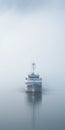 Hyperrealistic Marine Life A Ferry Emerging From The Fog At Sea