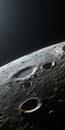 Hyperrealistic Moon View From Space With Craters And Holes Lighting