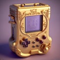 hyperrealistic neo - rococo steampunk minimal gameboy console. highly detailed digital art masterpiece, smooth cam de leon eric