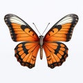 Hyperrealistic Orange Butterfly Illustration With Nature-based Patterns