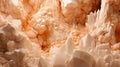 Hyperrealistic Orange Cave With White Rocks: A Close-up Sculpted Composition