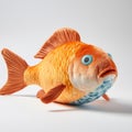 Hyperrealistic Orange And White Fish Stuffed Toy With Volumetric Lighting