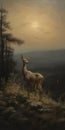 Hyperrealistic Painting Of A Deer In A Tonalist Forest Royalty Free Stock Photo