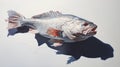 Gigantic Scale Painting Of A Fish On White Background By Michal Lisowski