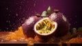 Hyperrealistic Passionfruit Image With Photobashing And Fragmented Advertising Style