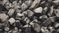 Hyperrealistic Pencil Drawing Of Monochromatic Conglomerate Rocks