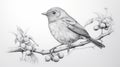 Hyperrealistic Pencil Drawing Of A Robin On A Branch With Berries