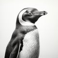 Hyperrealistic Penguin Portrait Tattoo Drawing On White Background