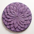 Hyperrealistic Purple Flower Sculpture With Circular Design