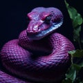Hyperrealistic Purple Snake Standing On Top - National Geographic Photo