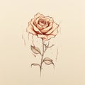 Hyperrealistic Rose Tattoo On Beige Background With Dripping Paint Style