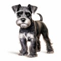 Hyperrealistic Schnauzer Dachshund Dog Vector Illustration Icon