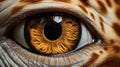Hyperrealistic Sculpture: Capturing The Orange Eyes Of A Wild Giraffe