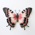 Hyperrealistic Sculpture Of A Gatekeeper Butterfly With Pale Pink And Black Wings