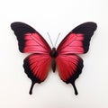 Hyperrealistic Sculpture Of A Red And Black Butterfly On White Background Royalty Free Stock Photo