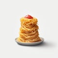 Hyperrealistic Spaghetti De Choclo On White Background