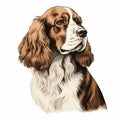 Hyperrealistic Springer Spaniel Sketch Illustration By Gianni Strino