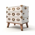 Hyperrealistic Steampunk Chest Of Drawers With Brass Legs