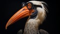 Hyperrealistic Stork Portrait: A Dark And Detailed Masterpiece