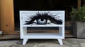 Hyperrealistic Street Art Inspired Open Nightstand With Eye Painting