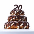 Hyperrealistic 20th Birthday Cake With Numerals Twenty-eight