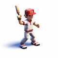 Hyperrealistic Voxel Art: Pixel Character Playing Baseball With A Vancouer School Twist