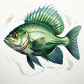Hyperrealistic Watercolor Fish Vector With Hairy Fins