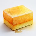 Hyperrealistic Watercolor Painting Of A Yellow Sponge With High Contrast