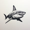 Hyperrealistic White Shark Ink Drawing By Joel S Neal
