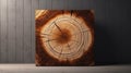 Hyperrealistic Wood Circle Wall Art Mockup In Large Canvas Format