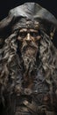 Hyperrealistic Wooden Pirate Statue With Dark Fantasy Elements Royalty Free Stock Photo