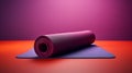 Hyperrealistic Yoga Mat On Vibrant Purple Background