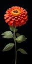 Hyperrealistic Zinnia Sculpture With High Contrast