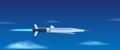 Hypersonic missile. Flying rocket. Vector illustration