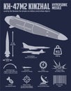 hypersonic missile Kh-47M2 Kinzhal vector infographic