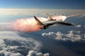 hypersonic plane breaking sound barrier Royalty Free Stock Photo