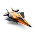 Hypersonic plane isolated on white created with Generative AI. Fast jet with turbines.