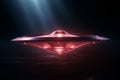 Hypersonic smooth small spaceship in shape of a flat thin saucer. Generative AI