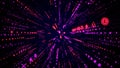 Hyperspace jump through the stars to a distant space 3D illustration. Neon rays Royalty Free Stock Photo