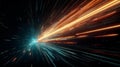 Hyperspace jump through the stars to a distant space Speed of light, neon rays Royalty Free Stock Photo