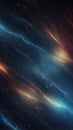 hyperspace speed effect in night starry sky bright blue galaxy horizontal background. Royalty Free Stock Photo