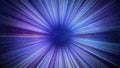 Hyperspace speed effect in night starry sky. Bright blue galaxy, horizontal background Royalty Free Stock Photo