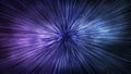 Hyperspace speed effect in night starry sky. Bright blue galaxy, horizontal background Royalty Free Stock Photo