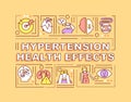 Hypertension health effects word concepts banner