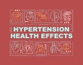 Hypertension health effects word concepts banner